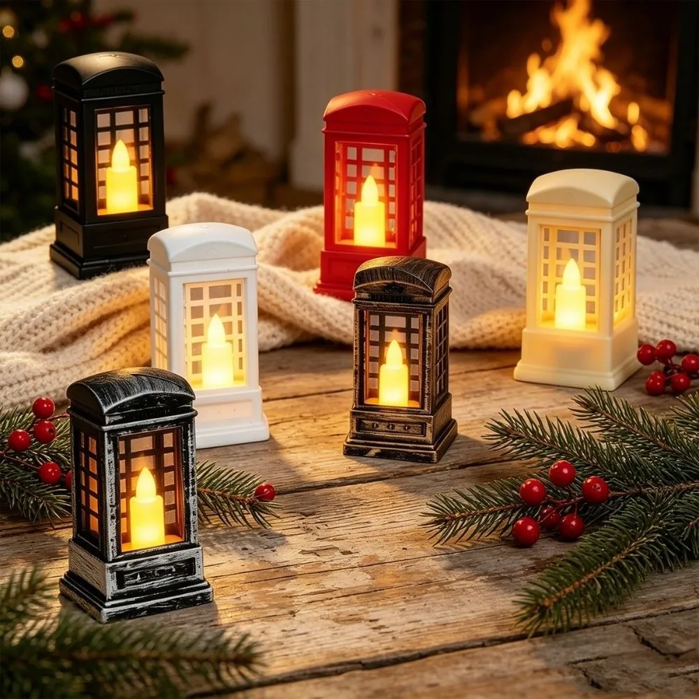 Retro LED Candle Light Creative Flameless Halloween Decor Light Battery-Operated European Style Mini Christmas Ornaments
