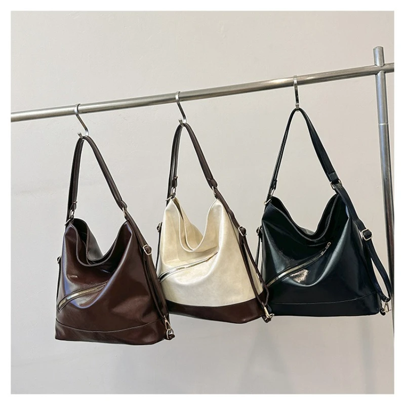 

Модная женская сумка через плечо в стиле ретро из искусственной кожи, большая вместительная студенческая сумка-тоут, водонепроницаемая портативная сумка для покупок, работа, путешествия