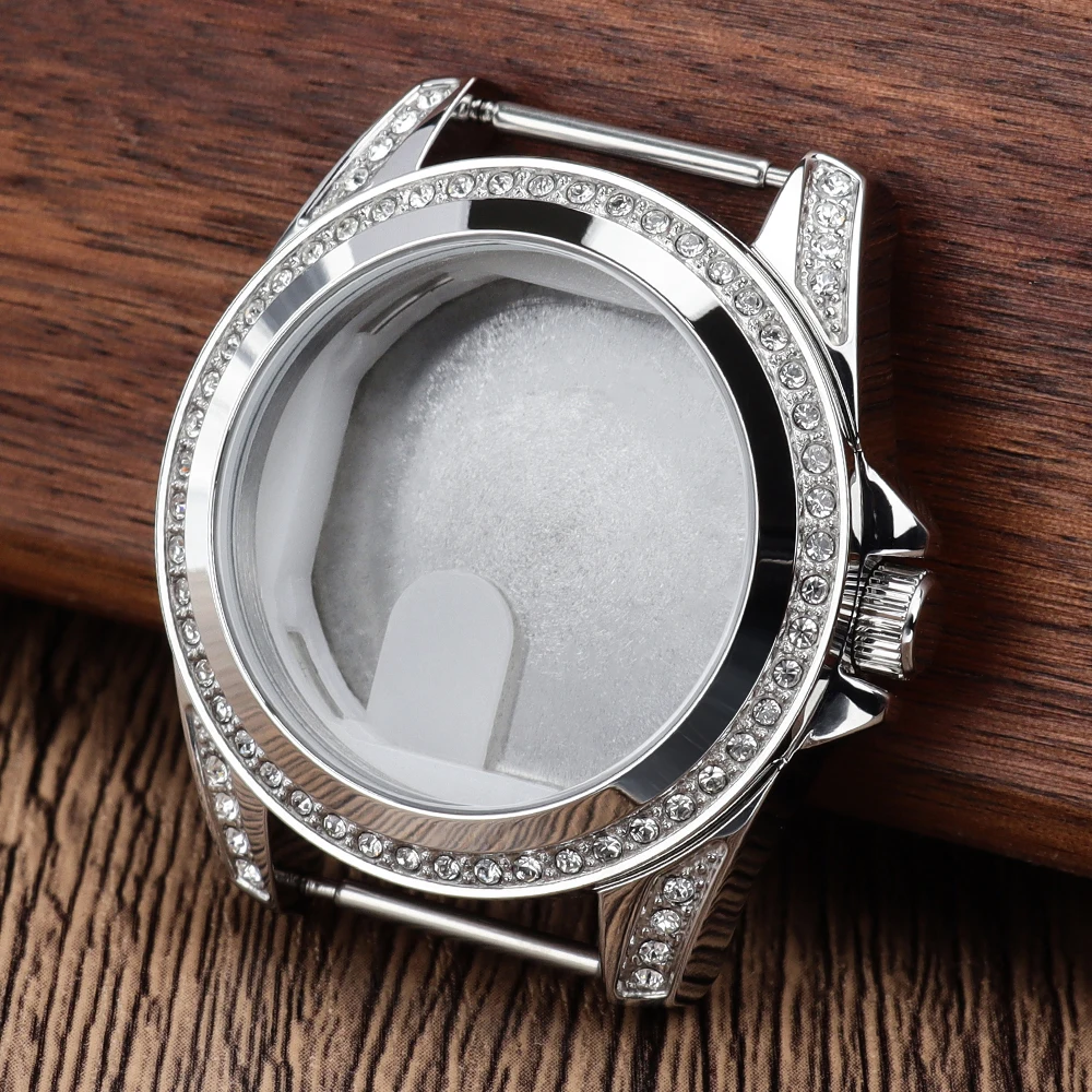 Lady Small Watch Mod Case 32mm Silver Stainless Steel Watch Case For 26mm Dial Fits VX3J Miyota 6P29 Movement watch accessories