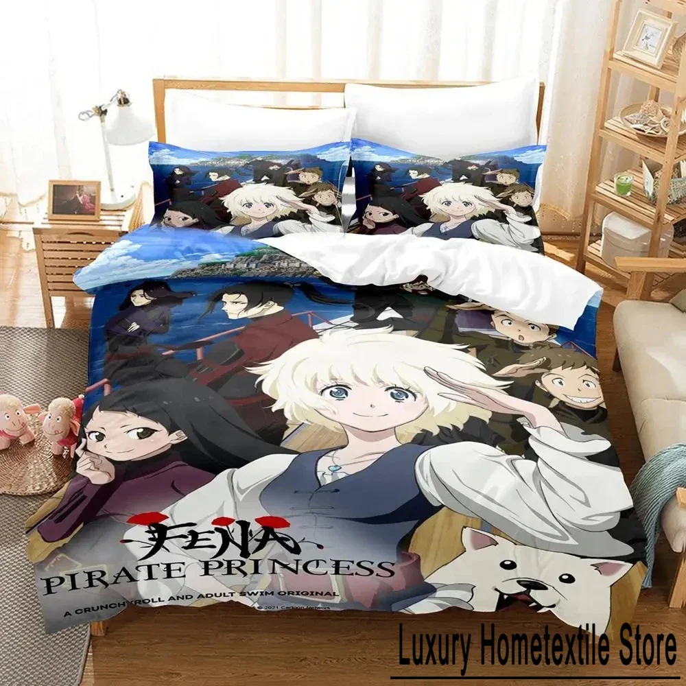 Anime Fena Pirate Princess Bedding Set Duvet Cover Bed Set Quilt Cover Pillowcase Comforter king Queen Size Boys Adult Bedding