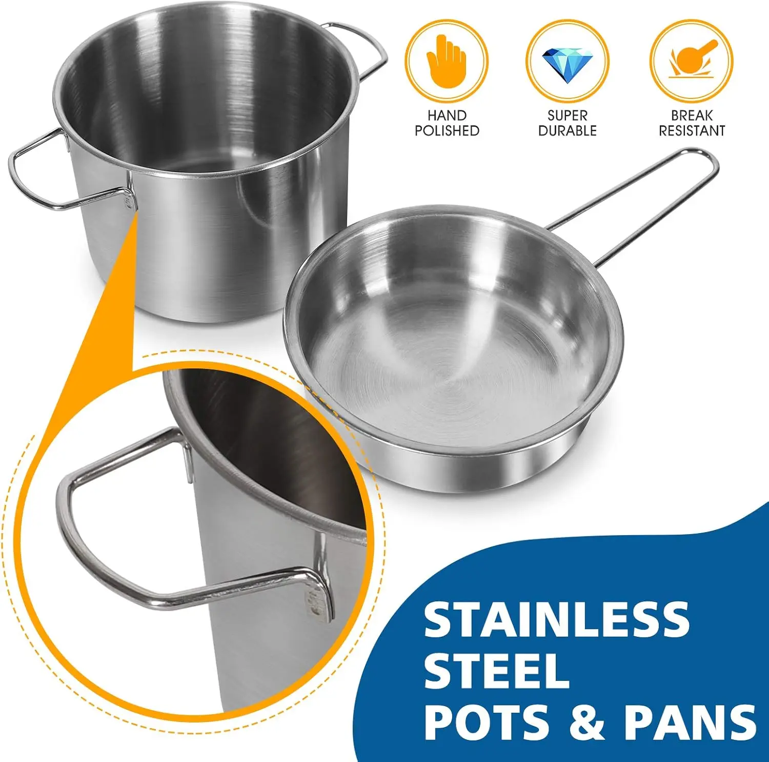 Jouer aux jouets alimentaires pour enfants, jouets de cuisine en acier inoxydable, ensemble créatif sûr et Non toxique, cadeaux de jeu de rôle de cuisine pour enfants