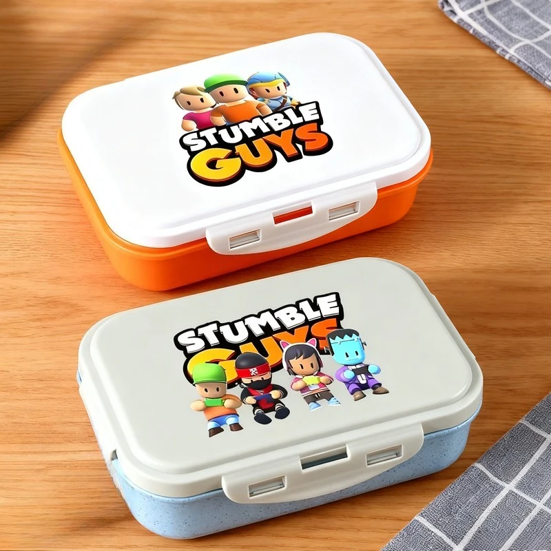 

Stumbles Guys Boys Bento Lunch Box Game Theme Kids Portable Bento Boxs Student Hermetic Food Crisper Single Layer Food Container