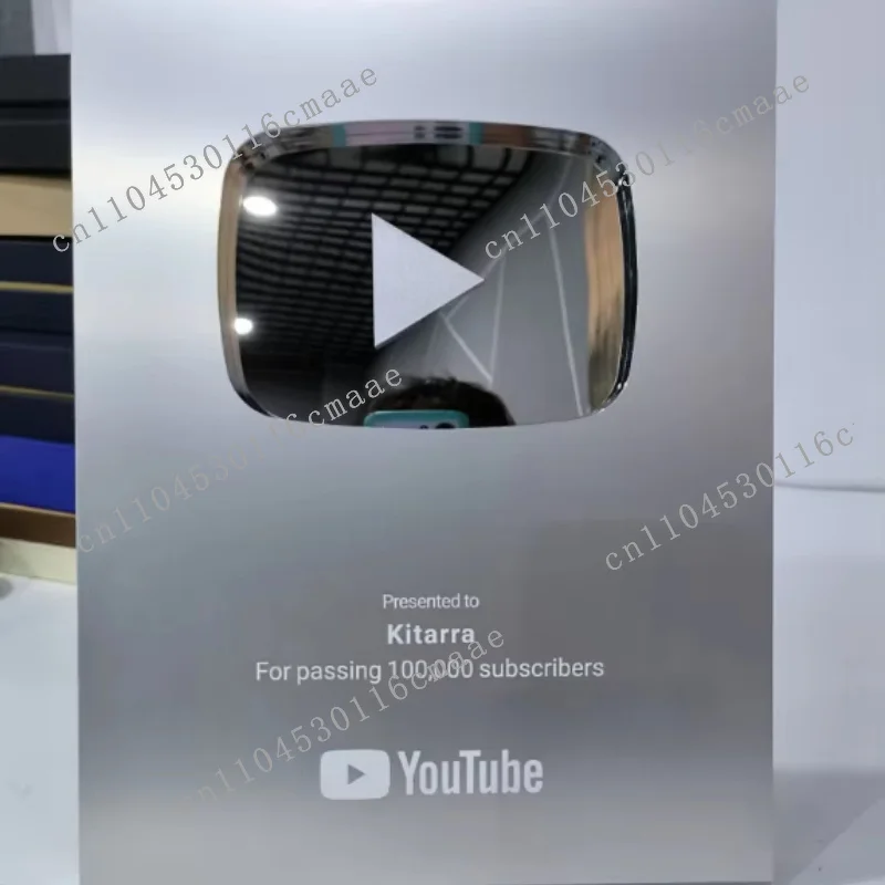 Custom Name Play Button, Silver, Gold Medal, Wall Decor, Internet Celebrity Wall Decoration Network Celebrity