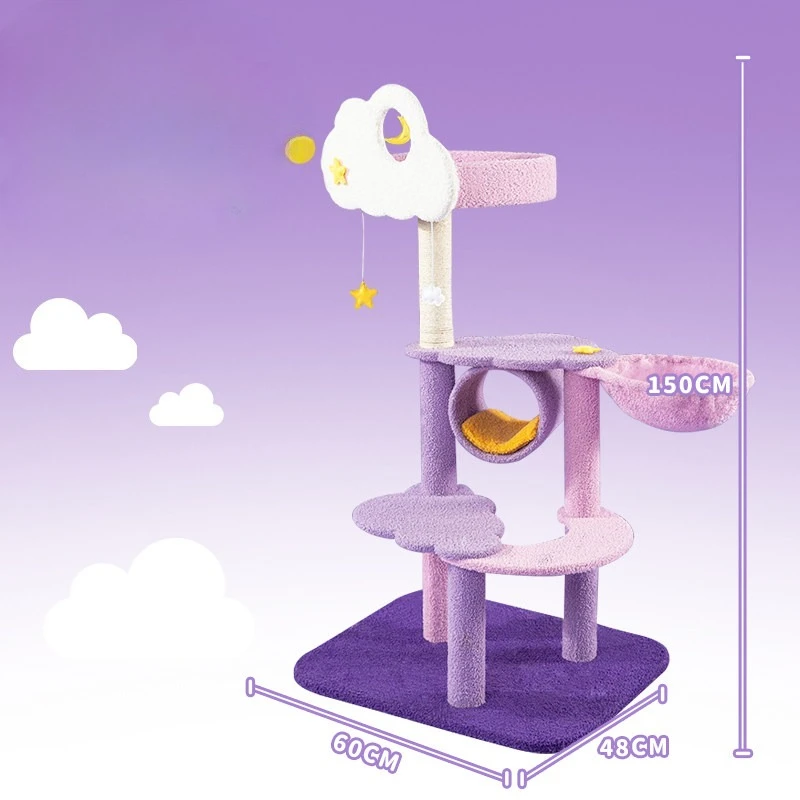 

Castle Wooden Cat Tower Indoor Stairs Things Climbing Luxury Cat Tower Scratcher Accessories Rascador De Gatos Things For Cats