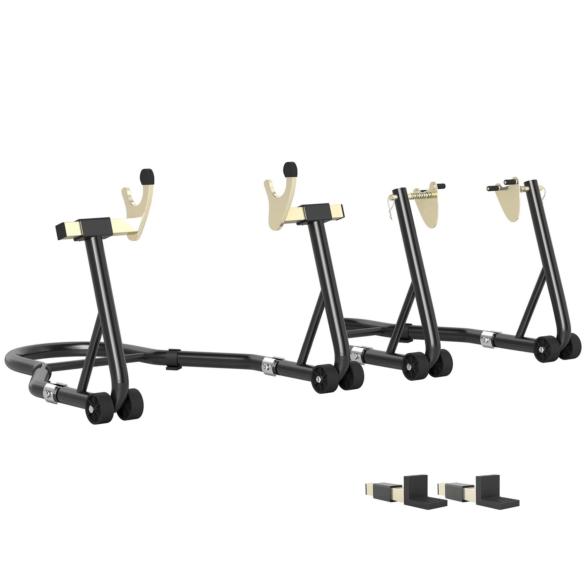Image of HOMCOM Motorradständer Tragfähigkeit 390 kg Universelle Vorder- und Hinterstütze