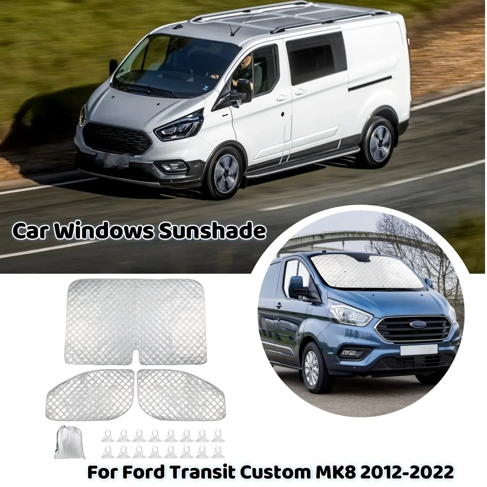 Car Windshield Sunshade Internal Thermal Blinds Window Cover Blind For Ford Transit Custom MK8 2012-2022 Protective Accessories
