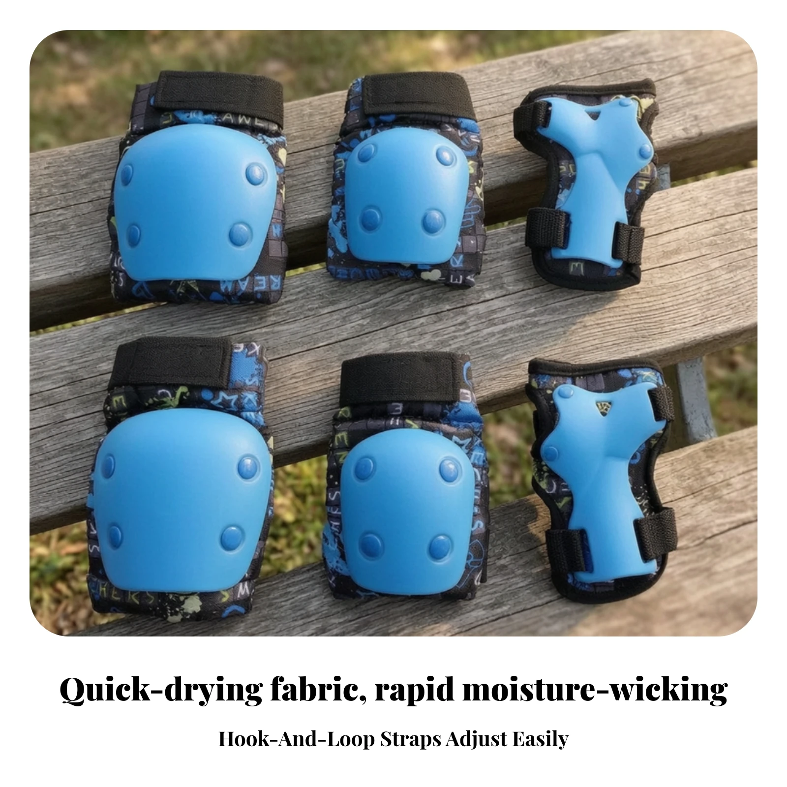 Knee Guard Hard - 6 Pieces Safety Gear Set Hard-Shell