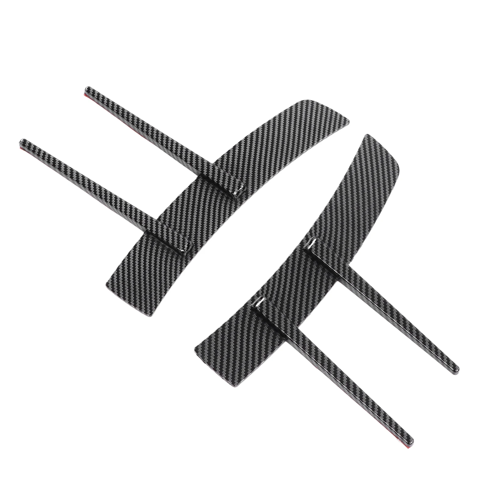 Pair Front Bumper Flanking Spoiler Carbon Fiber Style Universal for Car Self Adhesive ABS