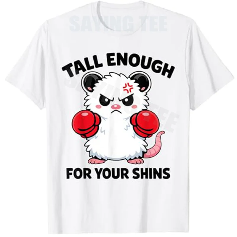 Tall Enough for Your Shins - Funny Possum Meme T-Shirt Y2k Angry Possum Boxing Boxer Graphic Apparel Cute Fashion Saying Tee Top