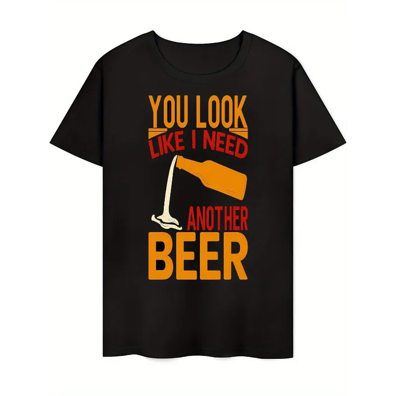 

Funny Beer T Shirt for Men You Look Like I Need Another Beer Drinking Party Tee Summer Short Sleeve Casual Cotton Top Gift