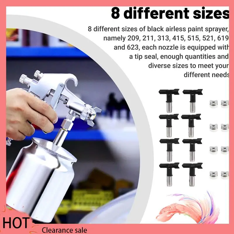 

A88Z 8 Pieces Paint Sprayer Tips Reversible Spray Tip Airless Spray Nozzles Tips Airless Sprayer Spraying Machine Parts