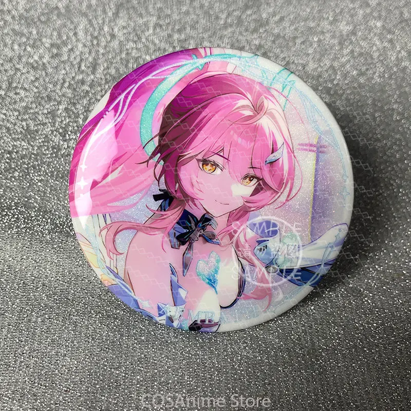 

Значок-брошь Wuthering Waves Aemeath из жести с двойным эффектом мерцания, значок-пин, украшение для аниме-игр, подвеска для рюкзака, подарок для косплея