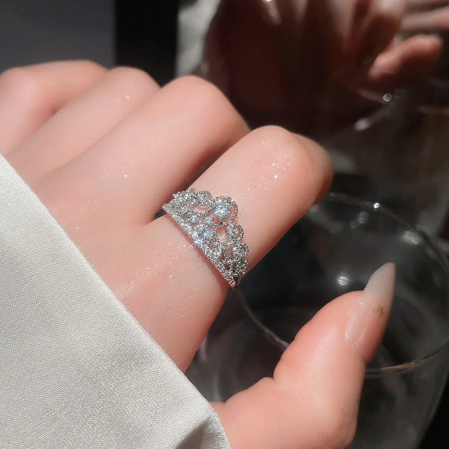 Neuer Vintage Zirkon Hohlperlen Offener Ring Nischen-High-End-Ring Sanfte Ausstrahlung Modeschmuck Paarringe für Herren Luxus – Detail 6