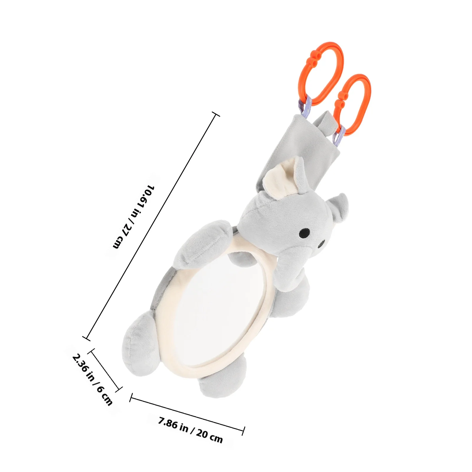 مرآة مقعد السيارة اللطيفة على شكل فيل، مرآة أمان خلفية للأطفال الرضع، سهلة التركيب، مراقبة القيادة غير الدائمة