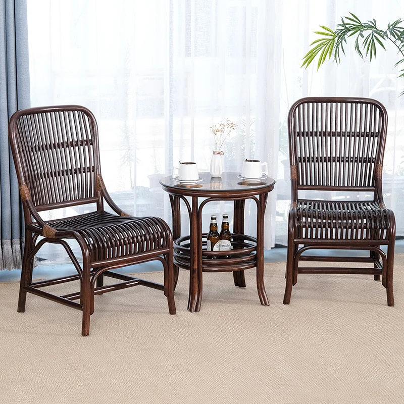 small rattan chair with Backrest Southeast Asian style leisure chair for living room bedroom cool and refreshing Summer
