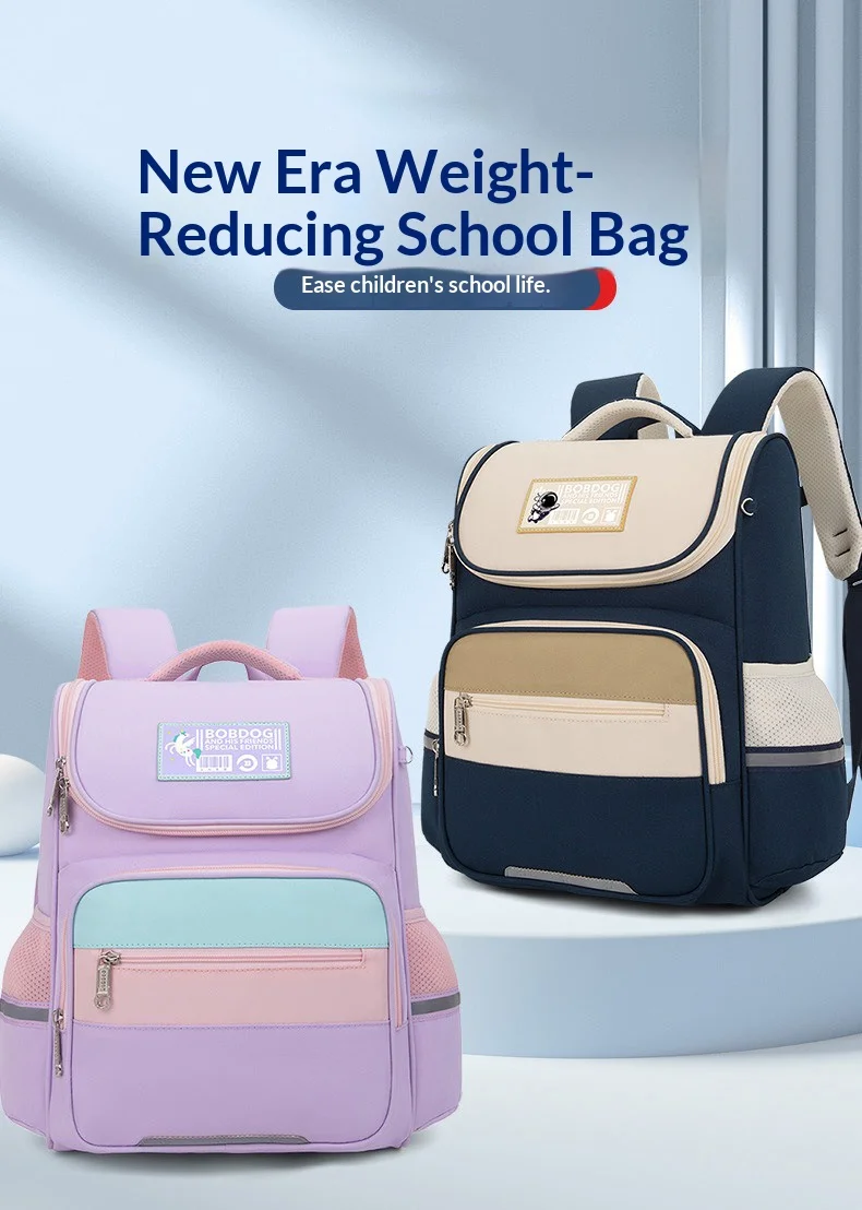 Children School Backpack, Spine Protective Waterproof Reflective Lightweight School Bag for Primary School Kids