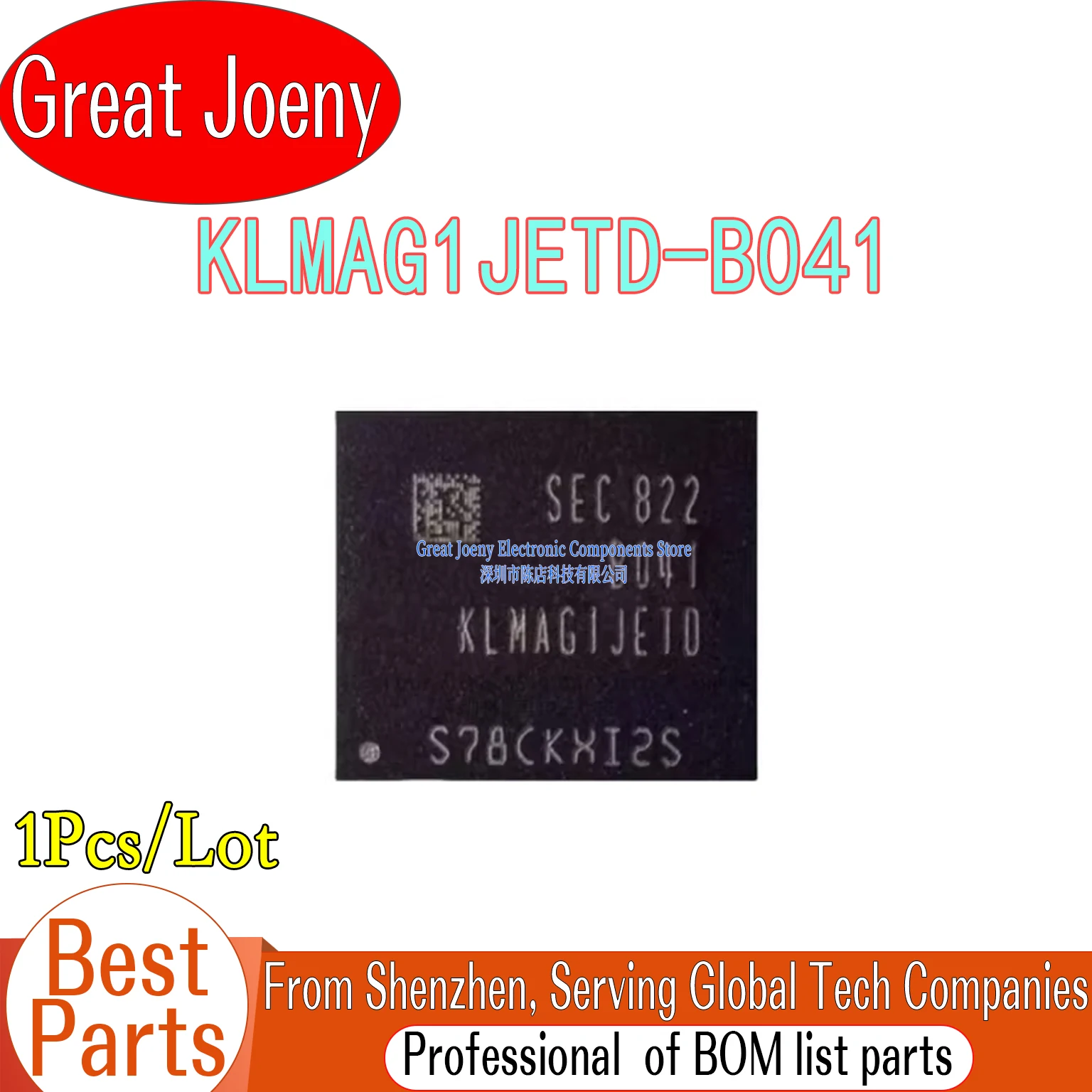 

B041 KLMAG1JETD-B041 16G EMMC Version 5.1 Byte Memory Chipset Original Genuine