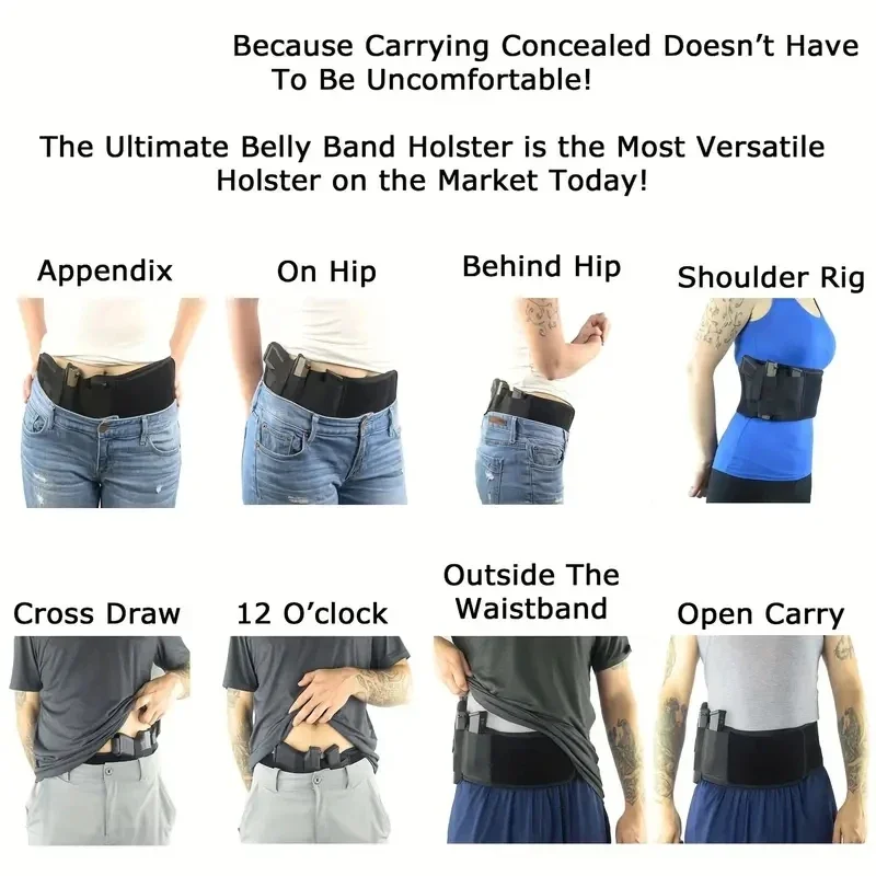 Coldre Tático para Arma de Caça e Fitness para Cinto de Cintura - Bolsa de Celular Portátil para Transporte Oculto e Defesa Abdominal Discreta