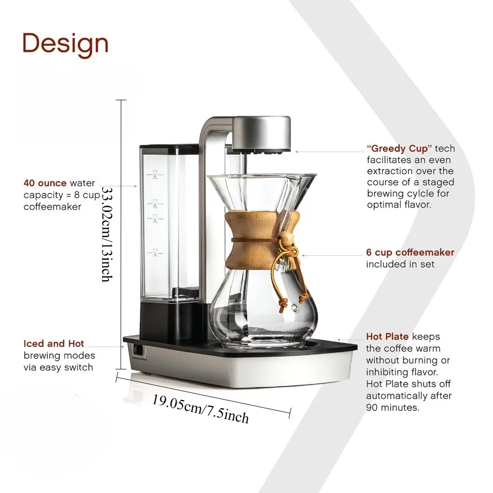 Juego de cafetera otomática - 40 oz. Capacidad: incluye cafetera de 6 tazas