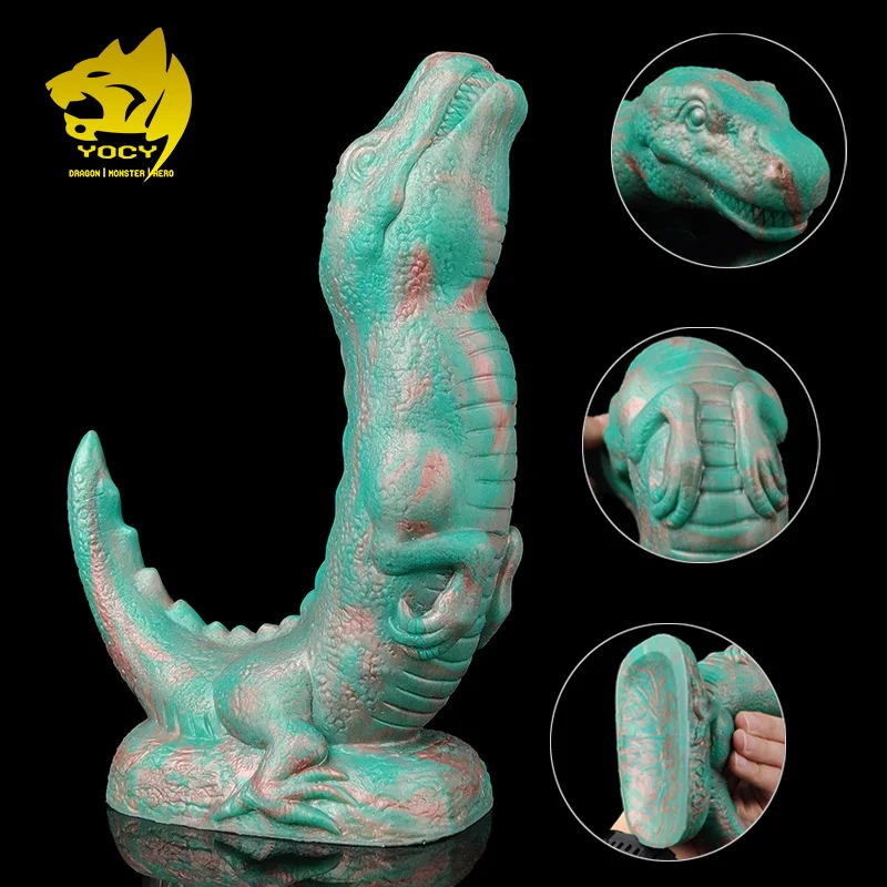 YOCY Dragon Anal Plug Silicone 5.5cm Thick Buttplug With Suction Cup Double Head Massager Monster Dildo Dinosaur Sex Toy For Men