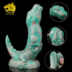 YOCY Dragon Anal Plug Silicone 5.5cm Thick Buttplug With Suction Cup Double Head Massager Monster Dildo Dinosaur Sex Toy For Men