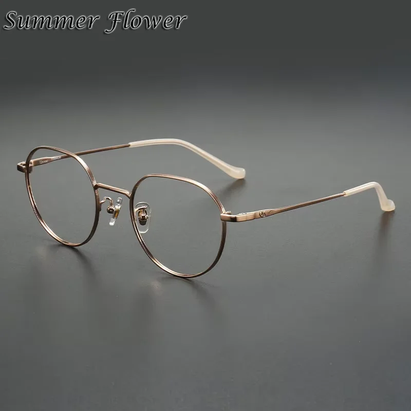 

Pure Titanium Glasses Women Super Quality Men Eyeglasses Retro Round Optical Glasses Frame Prescription Myopia Reading Spectacle