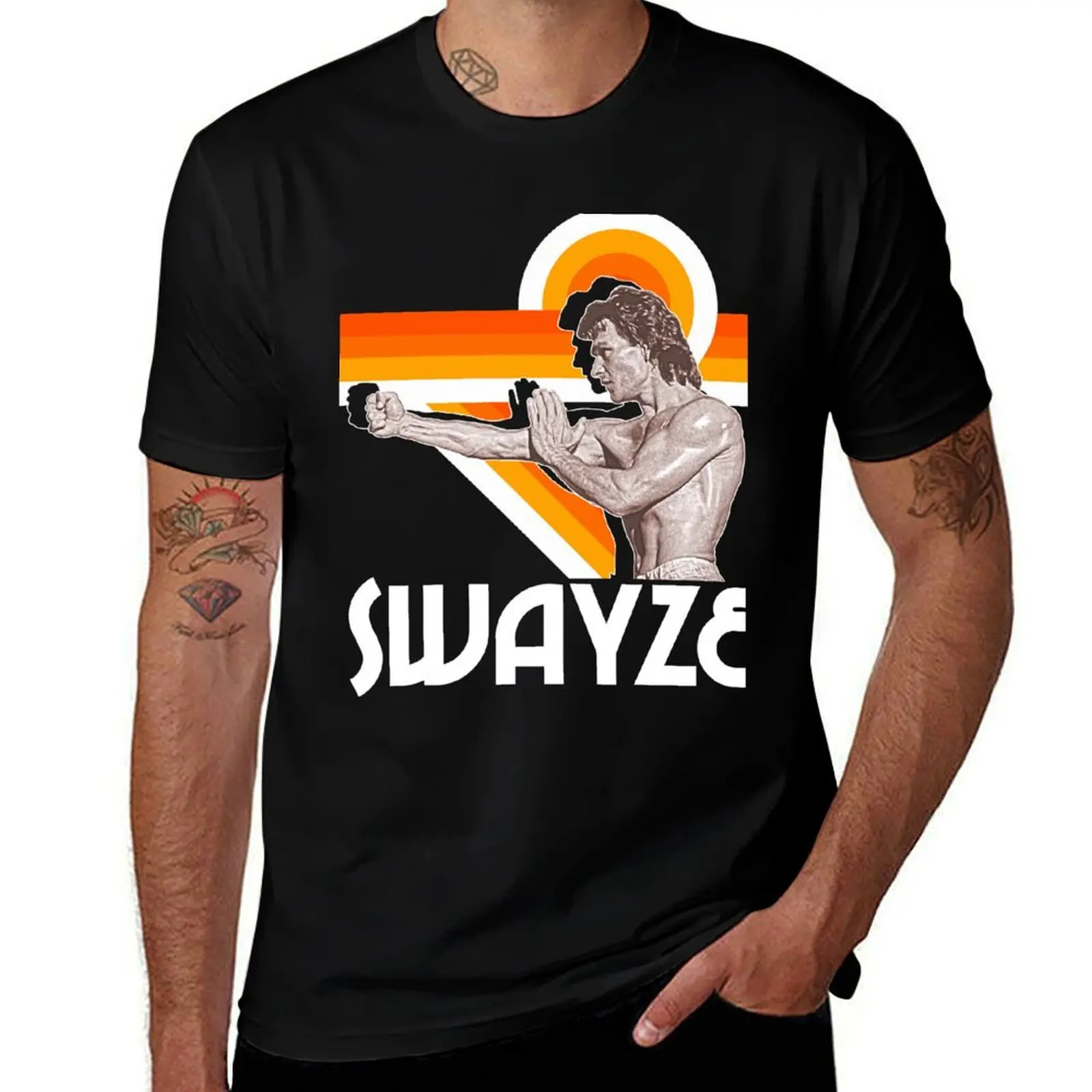 

Patrick Swayze Shirtless Hot Bod FanArt Tribute T-Shirt t shirts for man pack white t shirt man designer