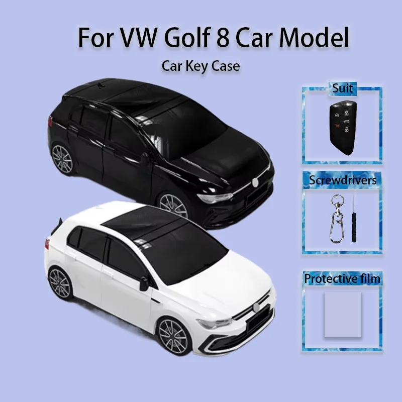 For VW Golf 8 Car Model Key Case Cover Car Model Remote Protective Case Key Holder Creative Buckle Surprise Gift Accessories