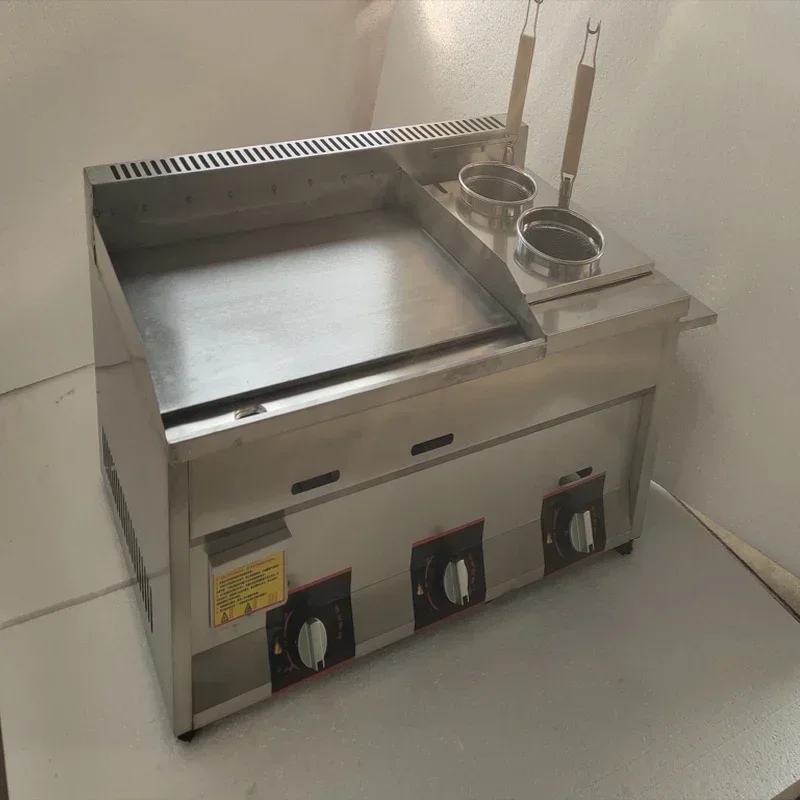 Sartén de Gas de acero inoxidable, horno combinado, máquina de calamar a la parrilla, máquina de tortitas, máquina de pasteles de mano