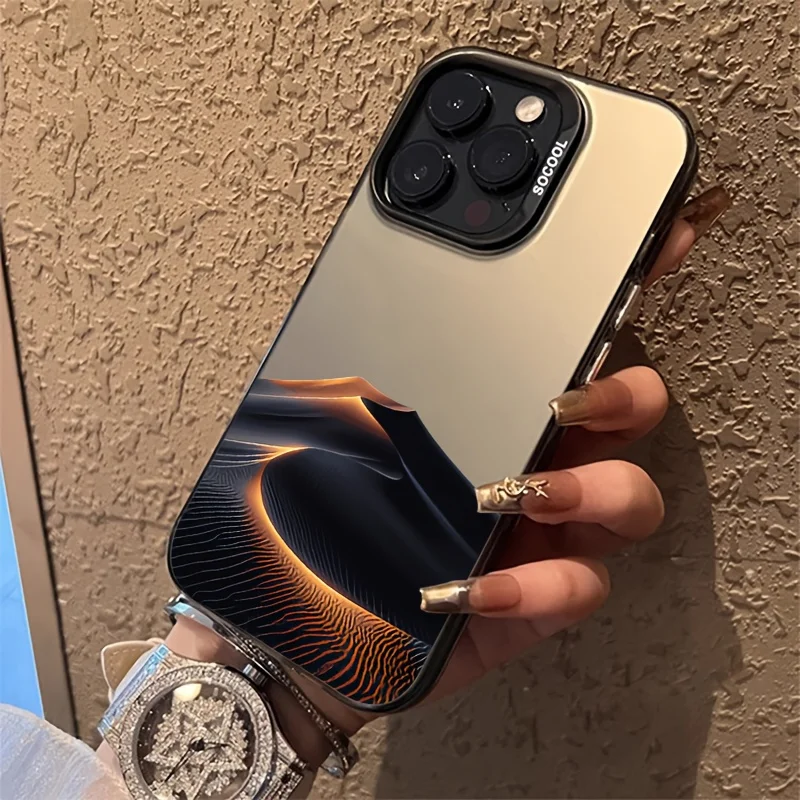 

Stylish gradient line design mobile phone case suitable for iPhone 16 15 14 13 12 11 Pro/ Max /Plus shock-proof back cover