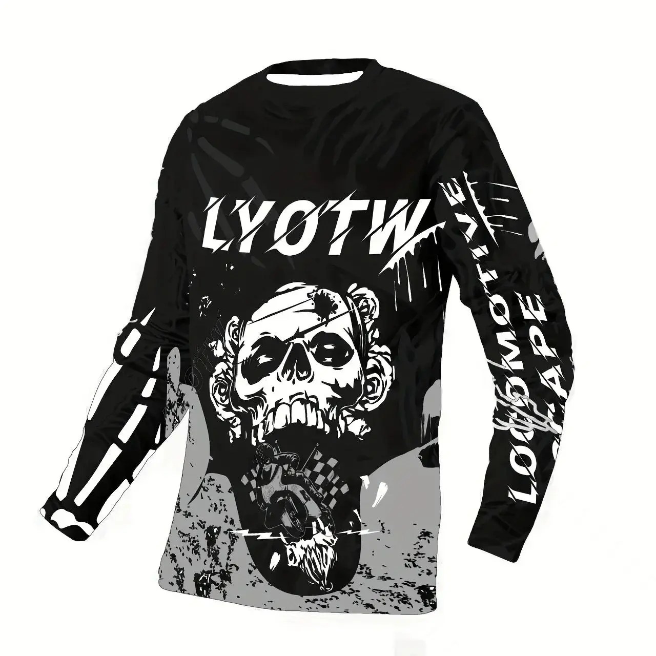 

The Latest Cool Skeleton 3D Printed Motorcycle Sweatshirt Mountain Biking Clothes Breathable And Quick-Drying Long-Sleeved Shirt
