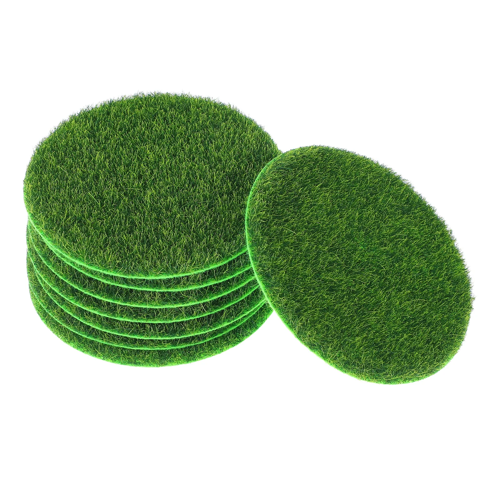 

8pcs Miniature Artificial Grass Mat For Diy Fairy Garden Decor Lifelike Lawn Pad, Craft Moss Sheet, Zen Garden