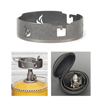 Titanium Wind Shield for ST-310 & BRS-3000T Mini Gas Stove Windscreen Windproof Ring Wind Guard with EVA Bag