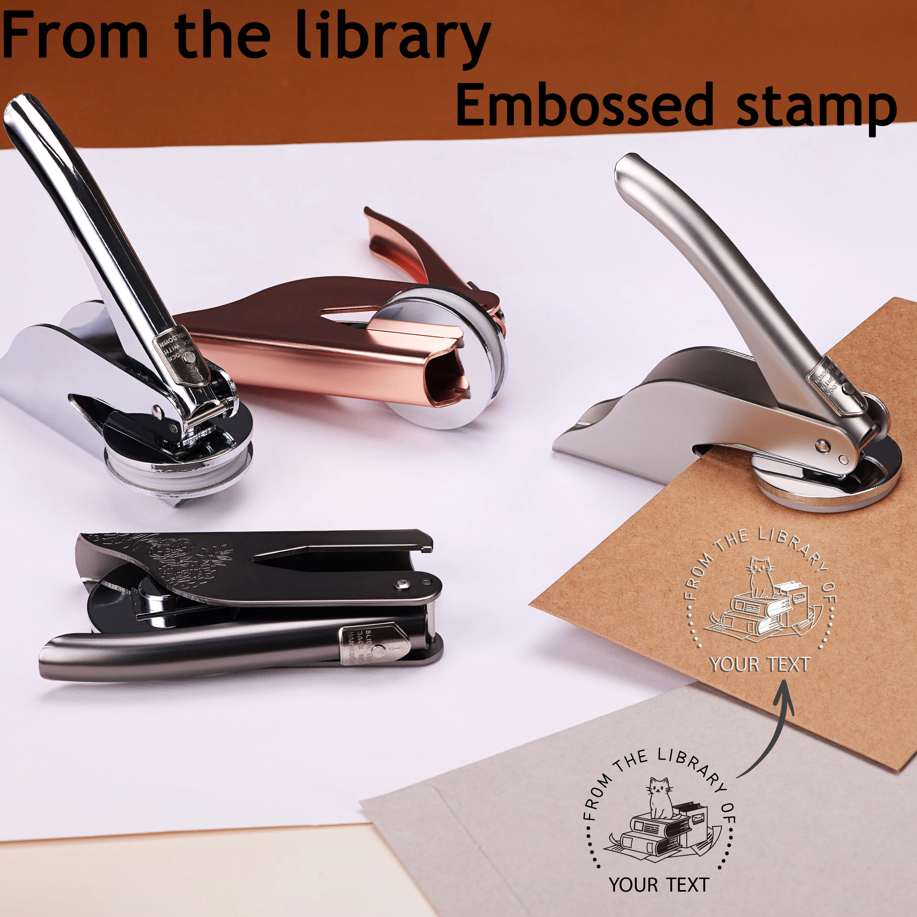 Custom embossed library and teacher stamps; back-to-school/Teacher's Day classroom gifts; student comments; grading tools