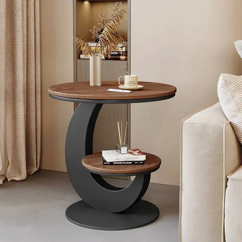 

Small Standing Side Table Space Saving Simple Clear Round Bedroom Relaxing Coffee Table Trendy Mesas Bajas Ornaments Home Decor