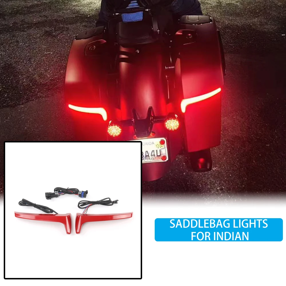 F​or Indian Challenger  Motorcycle Led Saddlebag Brake Flowing Turn Signal Accent Light