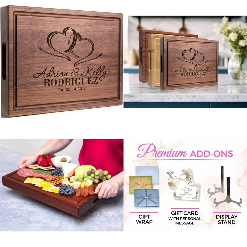 

Большой разделочный блок с гравировкой на заказ — кухонный подарок ручной работы для особых случаев