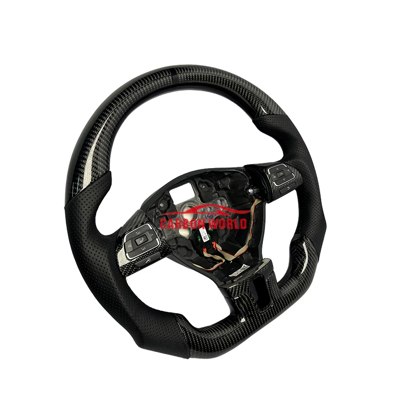 ل Volkswagen Golf MK6 GTI MK7 7.5 Polo GTS GTD GTE R Passat CC R-Line عجلة القيادة من ألياف الكربون