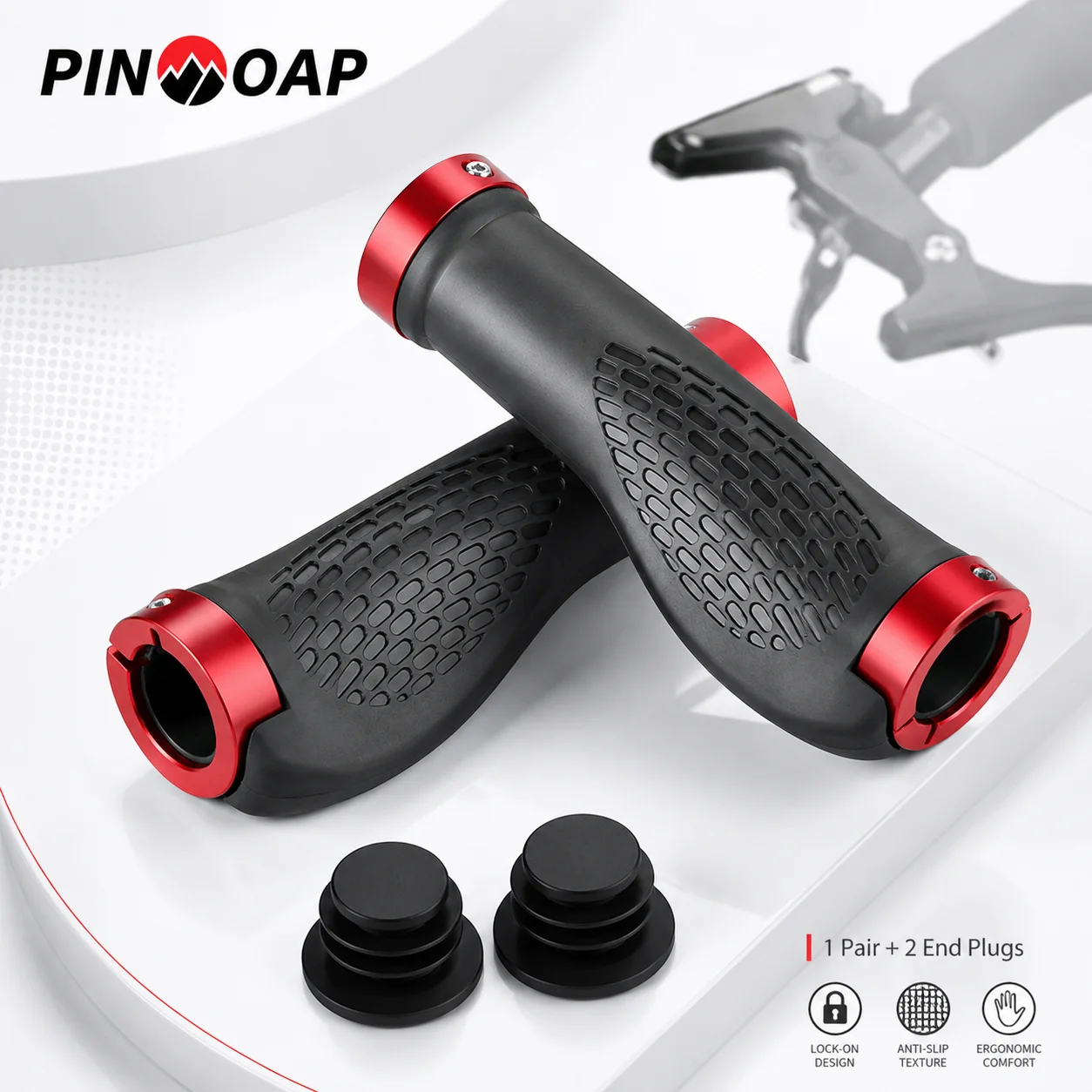 PINMOAP 2 Stück Fahrrad-Lenkergriffe, rutschfeste Fahrradgriffabdeckungen, passend für MTB, Rennrad, Mountainbike, Radfahren, Komfort-Ersatzzubehör