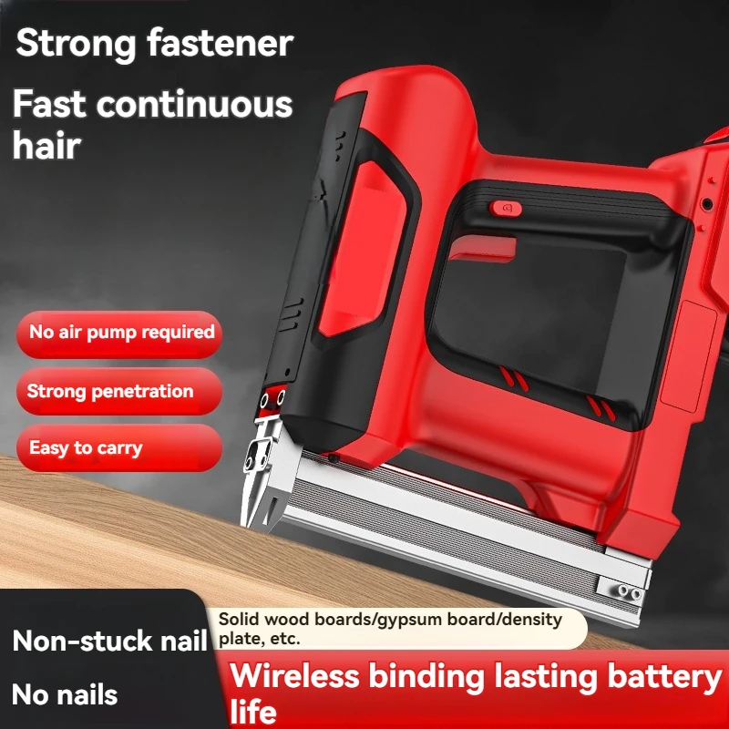 Lithium Ion Dual-Purpose Nail Gun Portable Household Electric Straight Nail Code Nail Gun Woodworking And Construction Electric