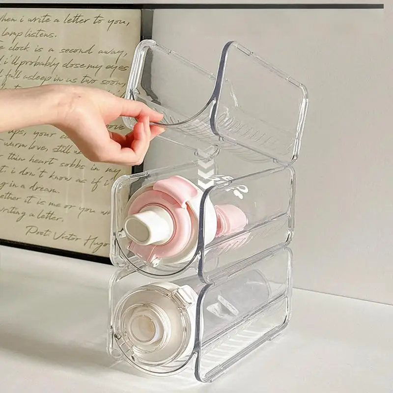Suitable for Cabinets,Stackable Cup Holder, Water Bottle Holder, Kitchen Storage Organization and Storage, Plastic Refrigerator