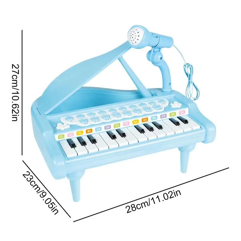 24キーのピアノキーボード,マイク付き音楽玩具,初心者向けの初期開発玩具,3〜6歳の男の子と女の子向け