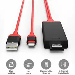 Kabel USB typu C do HDMI dla iphone'a błyskawica telefon do telewizora Monitor projektora MHL do telewizora Adapter HDMI kabel ładujący 1080P HD HDTV