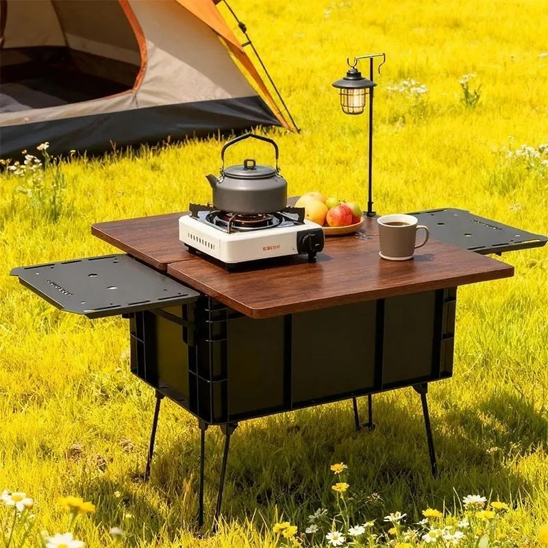 Portable Multifunctional Foldable Camping Table Storage Box Suitcase Design Outdoor Balcony Coffee Picnic Table