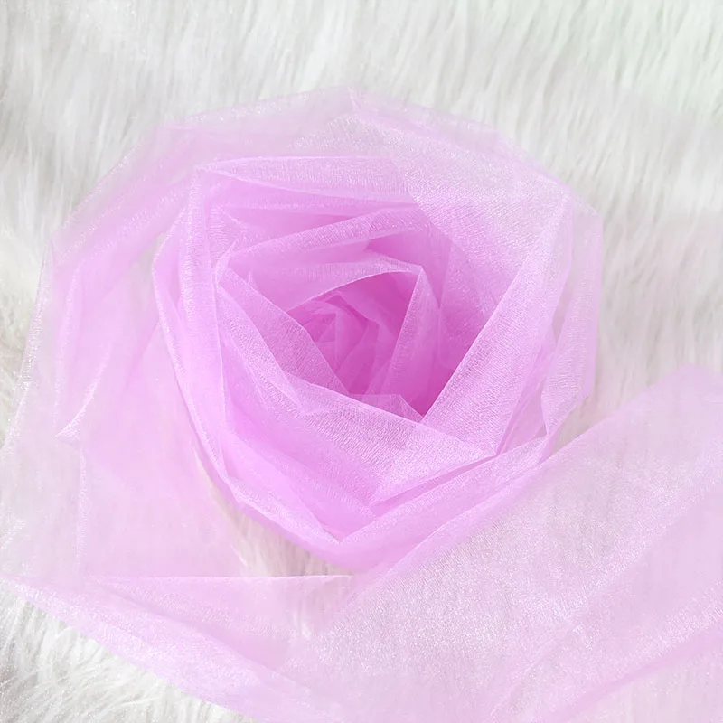 10M Organza Stoff Kristall glänzende Tüllrolle für Hochzeitsdekoration Romantische Organza Hochzeit Party DIY Stoffzubehör – Detail 5