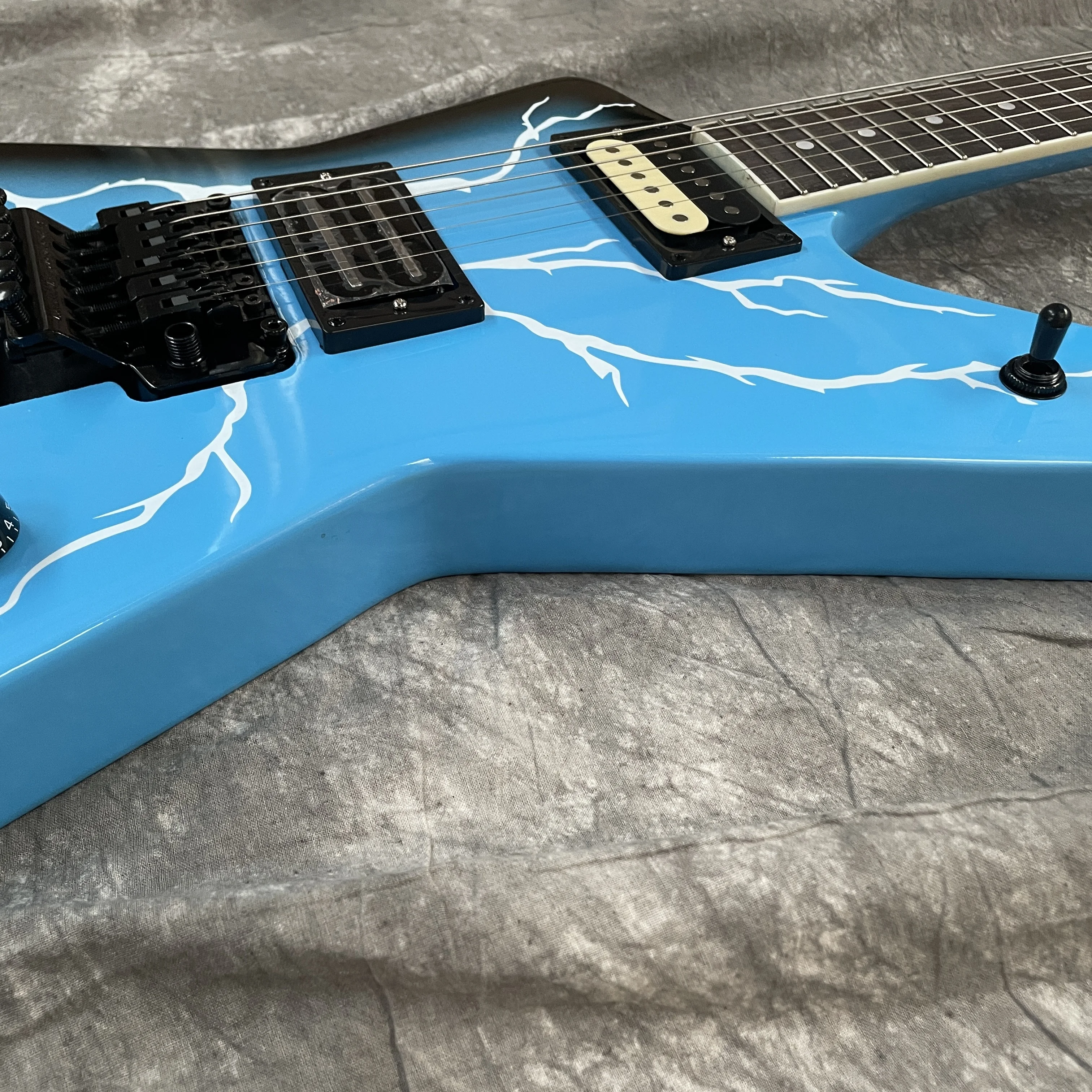 Blue lighting Guitar Custom Electric Guitar dimebag Fast Free Ship In Stock