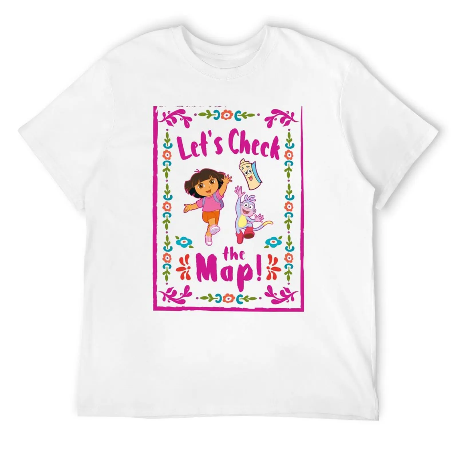 

Dora the Explorer Let's Check The Map! Group Portrait T-Shirt heavyweights boys animal print graphic shirts men tshirt