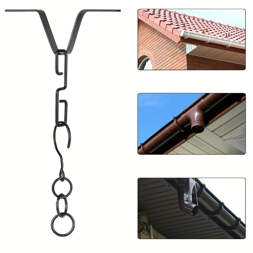 Rain Chain Hook Installer，Standard Installation Kit for Gutter Downspout, Metal Garden Decor, Outdoor Yard & Lawn Accessory