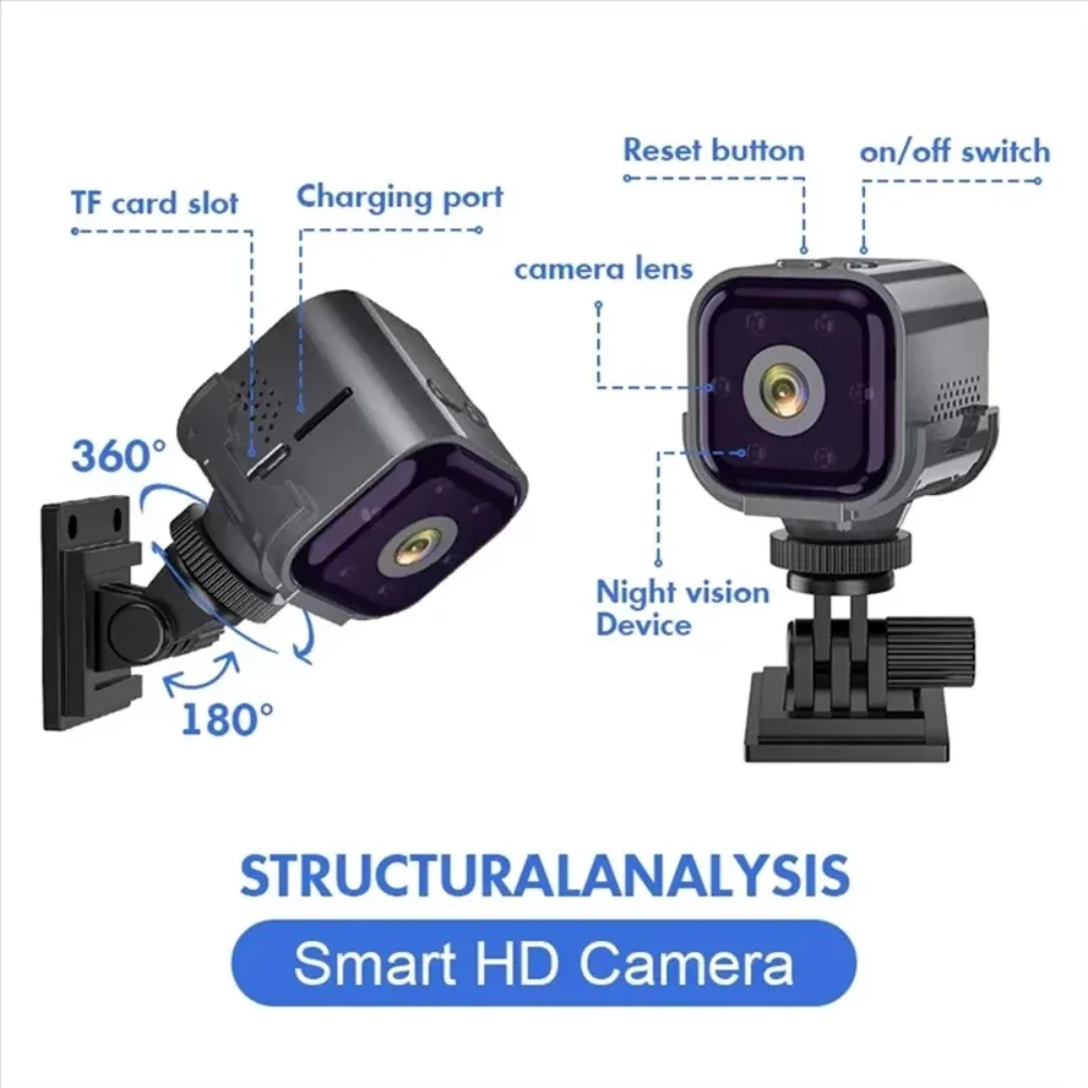 1080p كاميرا صغيرة توفير الطاقة واي فاي للرؤية الليلية مراقبة الحركة الذكية مربية كاميرا داخلي كاميرا مراقبة للمنزل As03 #5