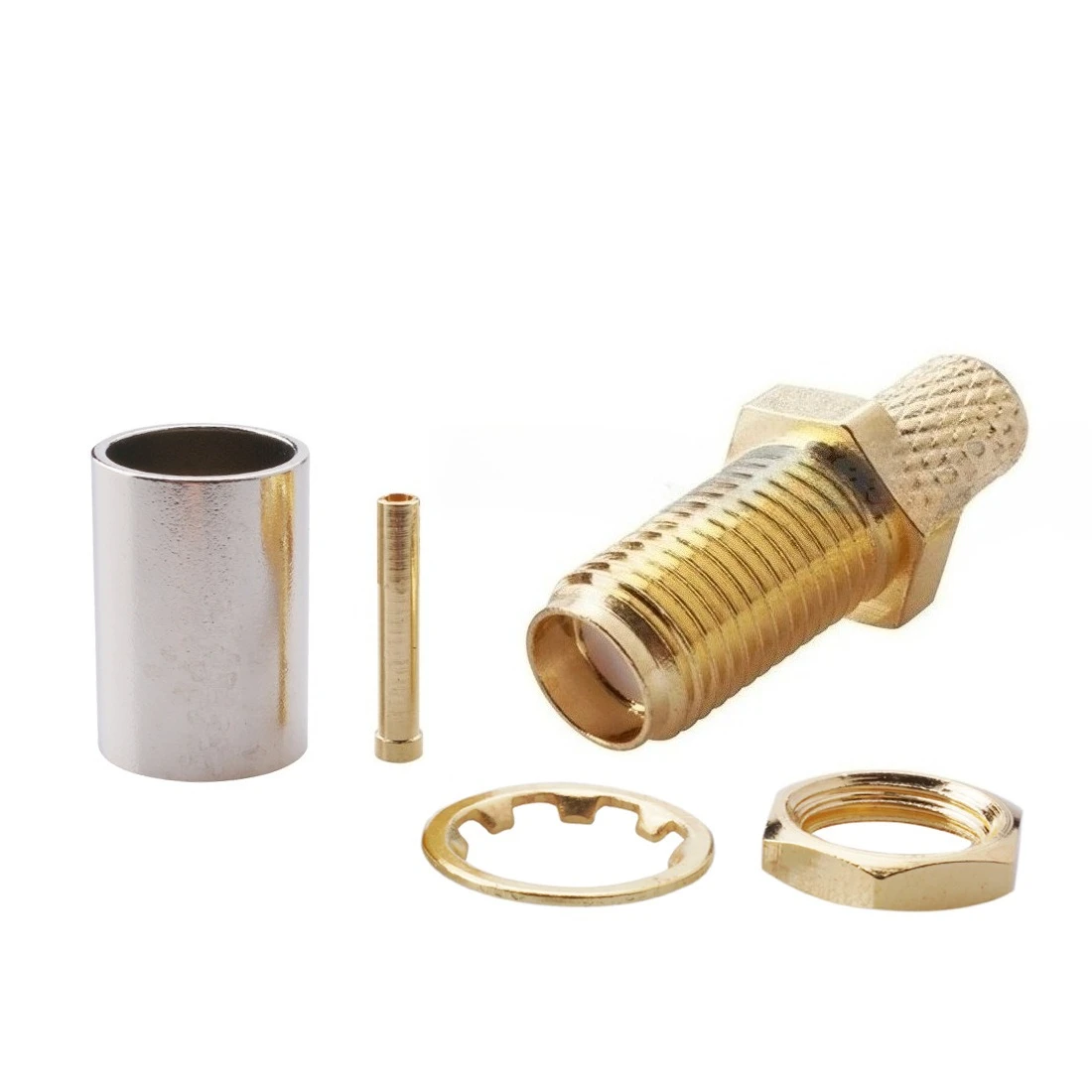 5PCS All Copper SMA-K-3 Internal Screw Internal Needle Standard SMA Male Connector Crimped with SMA Female Connector RG58 Feeder